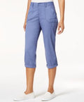 Lee Platinum Women's Stretch Blue Relaxed Fit Mid-Rise Capri Cropped Pants 8 M