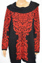 INC Concepts Women Red Metallic Jacquard Tunic Sweater Top Plus 3X