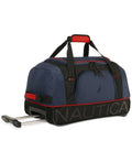 $200 NEW NAUTICA Westport 22" Rolling Wheels Duffel Travel Bag Navy Blue Red - evorr.com