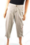Style&co Women Beige Embroidered Ruched-Hem Mid-Rise Capri Cropped Pant 12