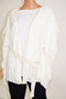 Thalia Sodi Womens Dolman Sleeve White Belted Zip Front Poncho Sweater Top S