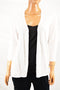 Charter Club Women 3/4 Sleeves White Open Front Knitted Cardigan Shrug Top S