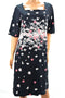 Charter Club Women's Short-Sleeves Black Floral-Print Shift Tunic Dress Plus 2X