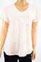 Style&Co Women V-Neck Short-Sleeve Cotton Pink Pocketed T-shirt Blouse Top M
