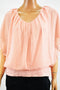 Joseph A Women's Dolman-Sleeve Pink Pleated Chiffon Blouson Blouse Top XL