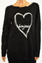 $59 Charter Club Womens Black Bonjour-Graphic Boat Neck Knit Sweater Top Plus 2X