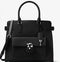 $448 Michael Kors Women EMMA Large Saffiano Leather Satchel Shoulder Bag Black