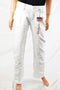 Lee Women's Stretch White Mid-Rise Madelyn Straight Leg Trouser Denim Jeans 12 M