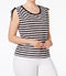 Michael Kors Women's Black Striped Adjustable-Shoulder Cotton Blouse Top Plus 3X