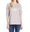 G.H. Bass&Co. Women's Long-Slv Gray Distressed Flag Logo Sweatshirt Blouse Top S